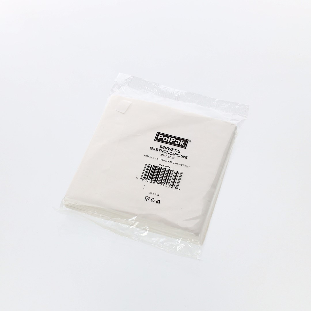 Serwetki gastronomiczne białe 15x15 polpak   4074