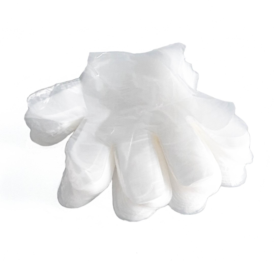 Rękawice foliowe jednorazowe hdpe plast rozm. l, z zawieszką